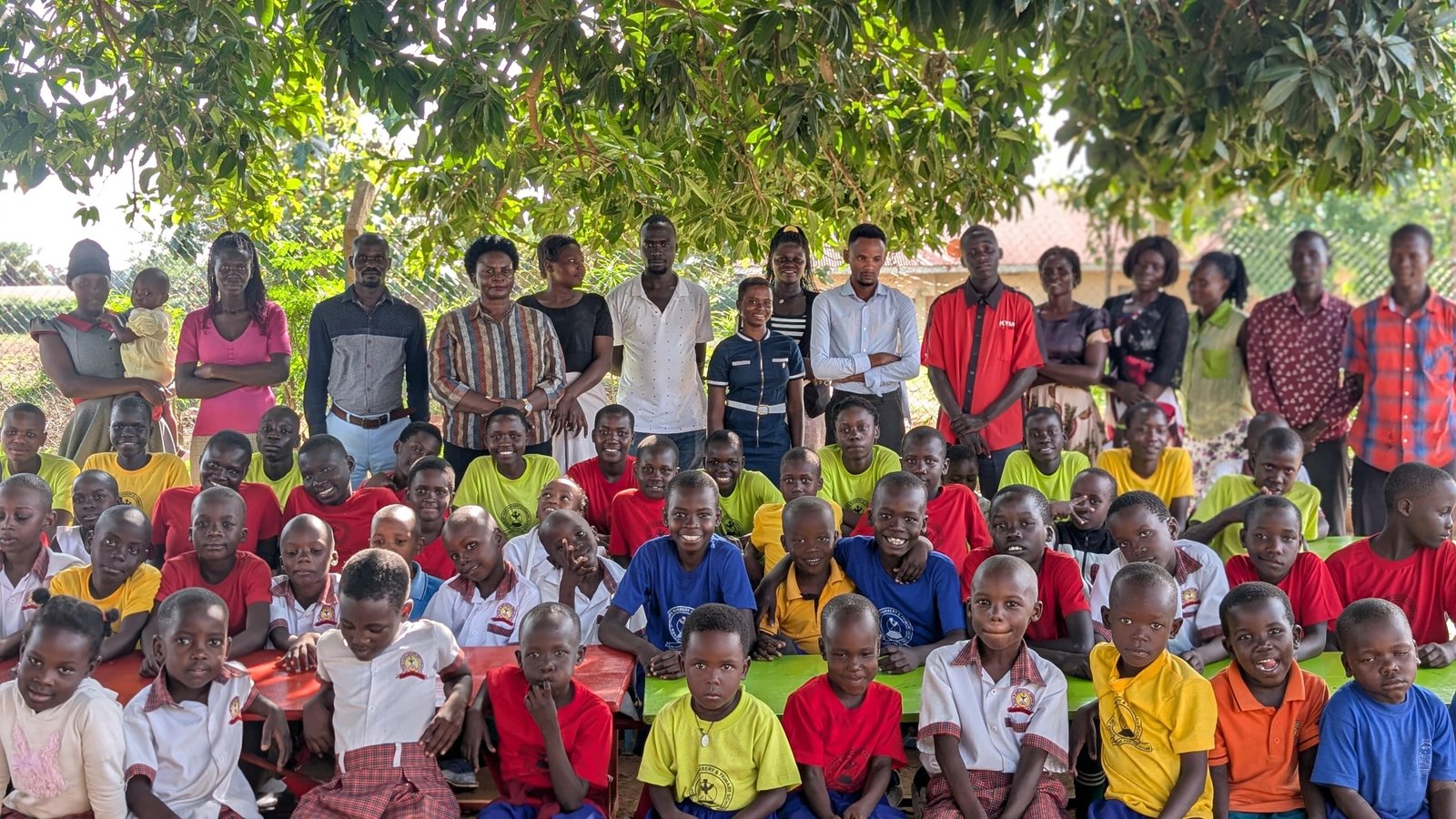 A large group photo of the children at Tower of Hope